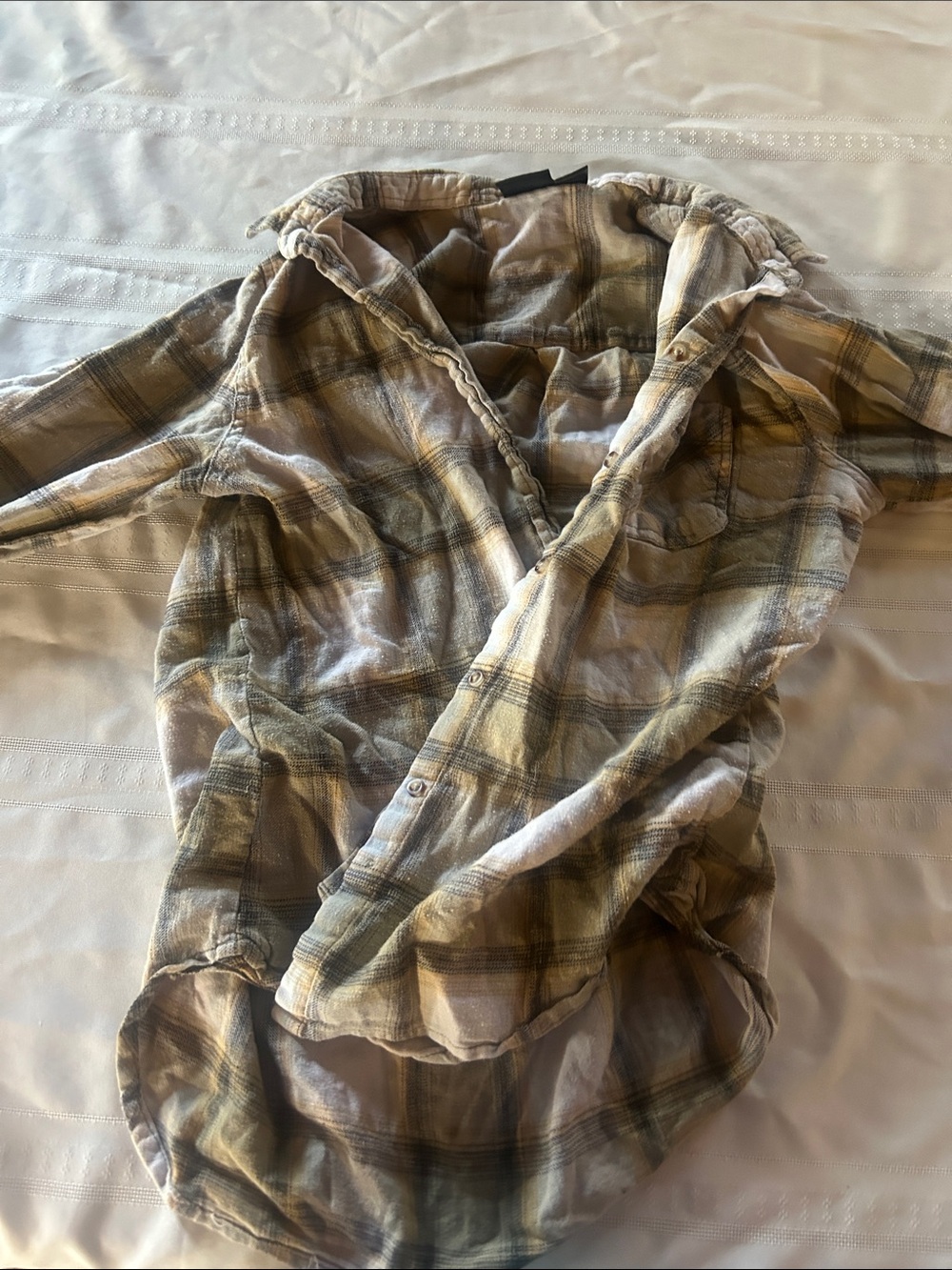 Daytrip Plaid Button-Down Shirt in Olive and Cream